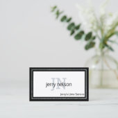 Minimale luxe zwart-witmonogrammen visitekaartje (Staand voorkant)