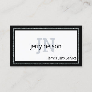 Minimale luxe zwart-witmonogrammen visitekaartje