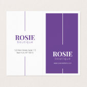 Minimale luxehaar/schoonheidssalon Paars Visitekaartje (Buitenkant ongevouwen)