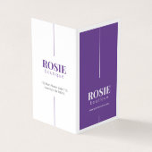 Minimale luxehaar/schoonheidssalon Paars Visitekaartje (Buitenkant)