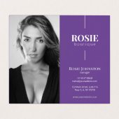 Minimale luxehaar/schoonheidssalon Paars Visitekaartje (Binnenkant ongevouwen)