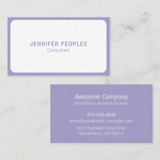 Minimale luxemburgse, moderne pasteelblauw visitekaartje (Voorkant / Achterkant)