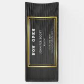 Minimale luxueuze zwarte goudwinkel spandoek (Verticaal)