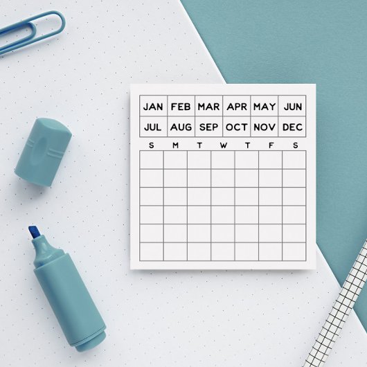 Minimale maandelijkse Planner Mini Calendar Post-it® Notes