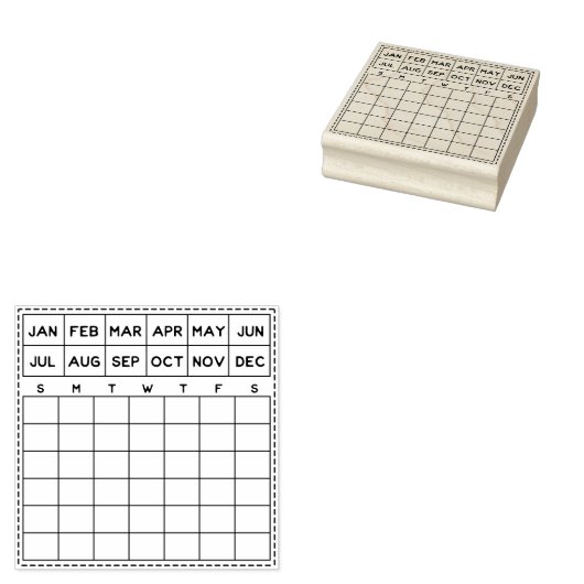 Minimale maandelijkse planner rubberstempel (Gestempeld)