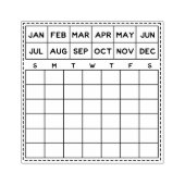 Minimale maandelijkse planner rubberstempel (Afrduk)