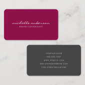 Minimale magenta cursieve tekst visitekaartje (Voorkant / Achterkant)