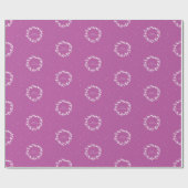 Minimale magenta / heet roze kerst Holly krans Cadeaupapier (Vlak)