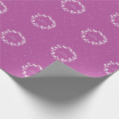 Minimale magenta / heet roze kerst Holly krans Cadeaupapier (Hoek)