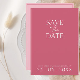 Minimale Magenta Roze Band van het Manuscript spar Save The Date