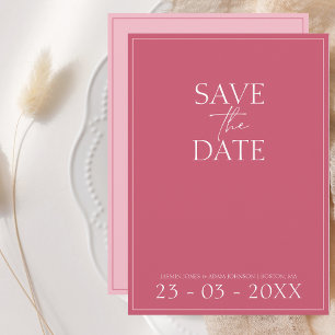Minimale Magenta Roze Band van het Manuscript spar Save The Date