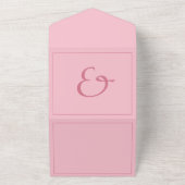 Minimale Magenta roze bruiloft All In One Uitnodiging (Buitenkant)