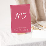 Minimale Magenta roze bruiloft Kaart<br><div class="desc">Minimale Magenta roze het Tabelnummer van de weddenschappen van het Manuscript van de Weddenschap van het Weddenschap. Duw uw uw trouwgasten stijlvol onder de indruk van dit trendy fuchsia roze trouwlijstnummer met een prachtig roze script op een magenta roze achtergrond. Dit trouwlijstnummer heeft een verbluffend roze design met moderne en...</div>