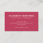 Minimale magenta roze moderne professionele standa visitekaartje (Achterkant)