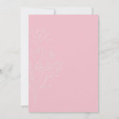 Minimale magenta roze witte wilde bloemen bruiloft kaart (Achterkant)
