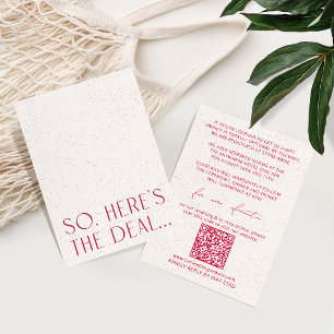Minimale Magenta Wedding Details Kaart RSVP QR Cod