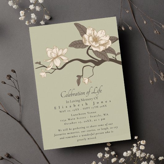 Minimale Magnolia Celebration of Life Funeral