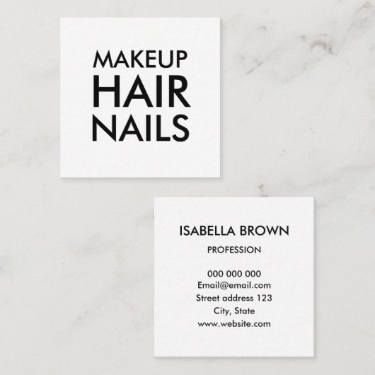 Minimale make-up artiest/salon visitekaartje (Voorkant / Achterkant)