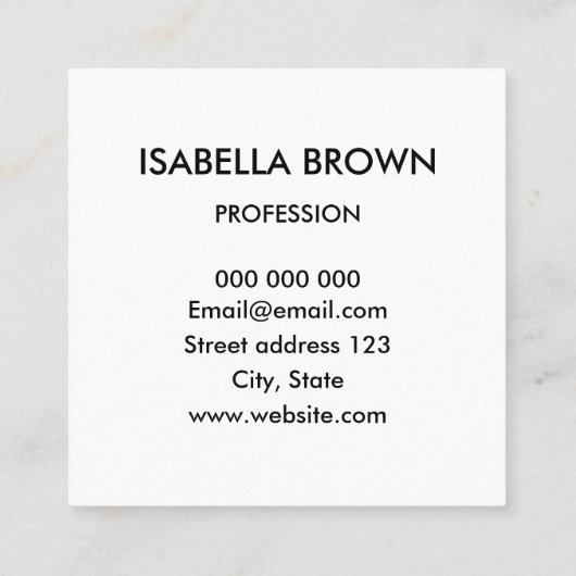 Minimale make-up artiest/salon visitekaartje (Achterkant)