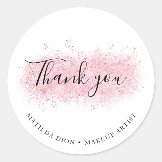 Minimale Make-up Artist Bedankt Sticker (Voorkant)