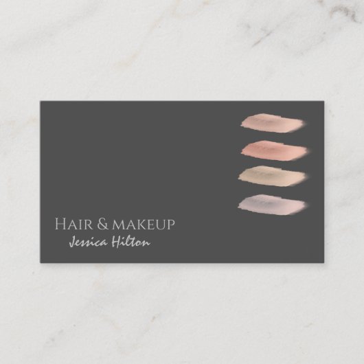 Minimale make-up paletpenseelstreken visitekaartje (Voorkant)