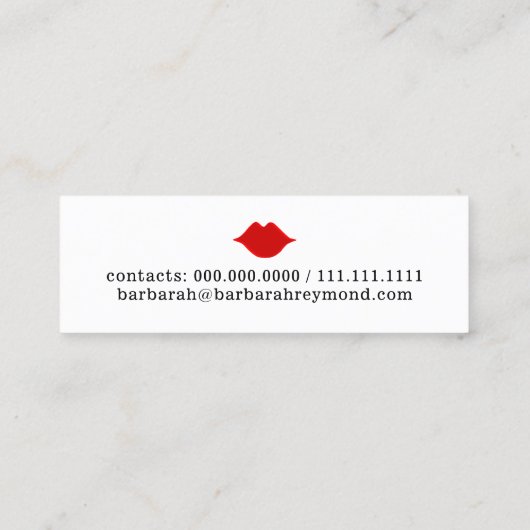 minimale make-up schoonheidsprofessional wit mini visitekaartje (Achterkant)