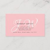 Minimale make-upartiest Elegant Aangepast Foto Roz Visitekaartje (Achterkant)