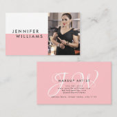 Minimale make-upartiest Elegant Aangepast Foto Roz Visitekaartje (Voorkant / Achterkant)