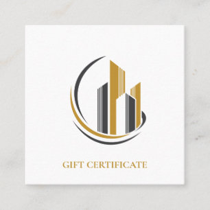 Minimale makelaar cadeaubon  vierkante visitekaartje