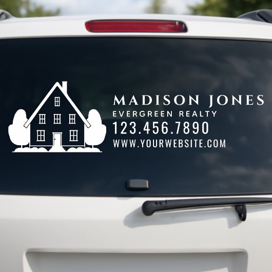 Minimale makelaar landelijke huis auto raamsticker