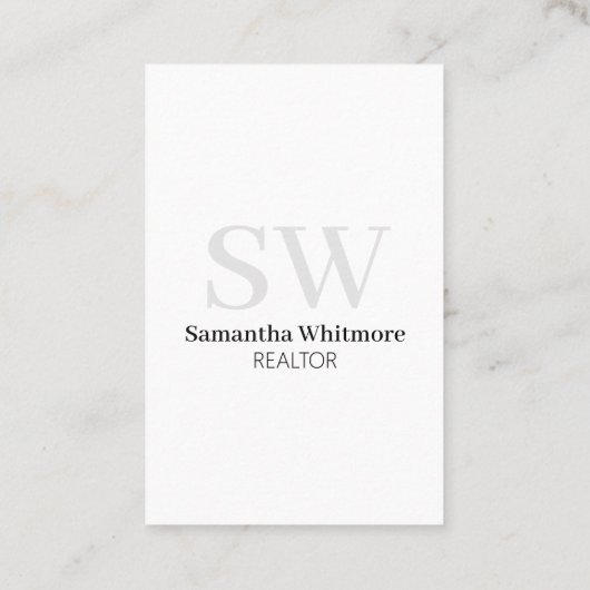 Minimale makelaar Professioneel onroerend goed Visitekaartje (Achterkant)