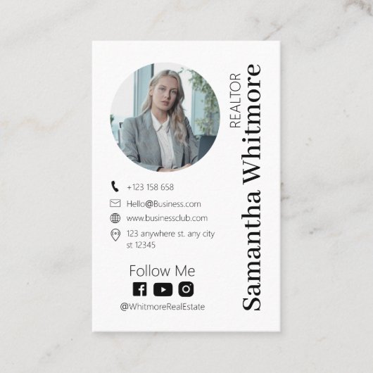 Minimale makelaar Professioneel onroerend goed Visitekaartje (Voorkant)