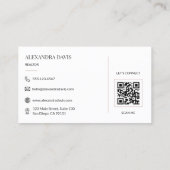 Minimale Makelaar QR-code Visitekaartje (Achterkant)