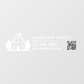 Minimale makelaar rustieke huis auto QR-code Raamsticker (Vel)