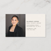 Minimale makelaar rustieke huis foto visitekaartje (Achterkant)