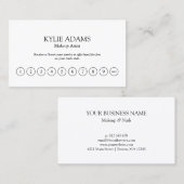 Minimale Makeup Artist Loyalty Punch-kaart (Voorkant / Achterkant)