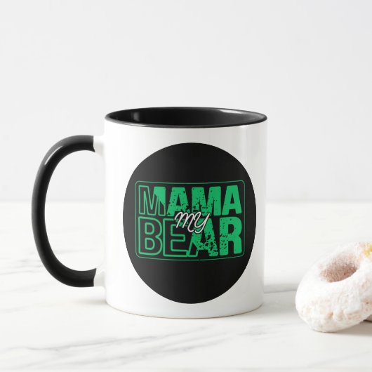 Minimale Mama Beer Typografie Kunst Mok (Met donut)