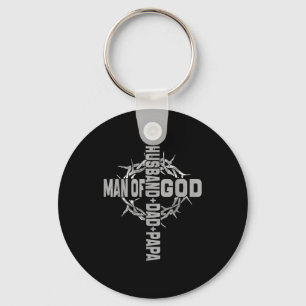 Minimale Man God Religieus Christelijk Kruis Sleutelhanger