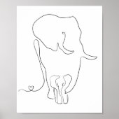 Minimale mand voor moeder en Baby olifant Poster (Voorkant)