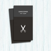 Minimale Manly Gray White Scissor Hair Stylist Visitekaartje