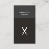 Minimale Manly Gray White Scissor Hair Stylist Visitekaartje (Voorkant)