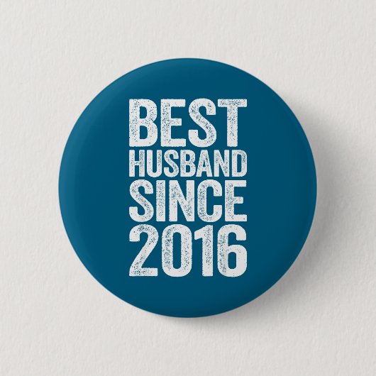 Minimale Mans Echtgenoot Sinds 2016 Trouwen Ronde Button 5,7 Cm (Voorkant)