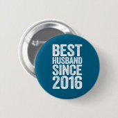 Minimale Mans Echtgenoot Sinds 2016 Trouwen Ronde Button 5,7 Cm (Voorkant /achterkant)