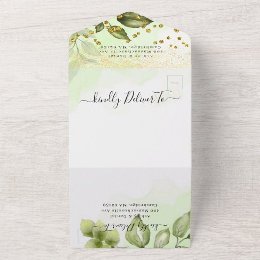 Minimale Manuscript die allen in één Uitnodiging b (Buitenkant)