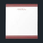 Minimale Manuscript Maron Two Border Monogram Notitieblok<br><div class="desc">Schrijf uw bericht of nota's op dit minimalistische elegant-kijkt notitieblok van de folijn neer die een serif doopvontmonogram en een manuscriptbrief van jouw naam met dikke en dunne grenzen kenmerkt. Pas het aan met je initialen.</div>