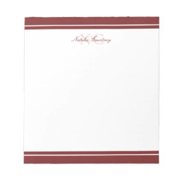 Minimale Manuscript Maron Two Border Monogram Notitieblok