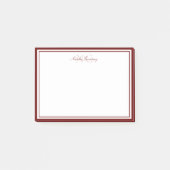Minimale Manuscript Maron Two Border Monogram Post-it® Notes (Voorkant)