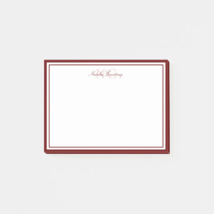 Minimale Manuscript Maron Two Border Monogram Post-it® Notes
