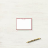 Minimale Manuscript Maron Two Border Monogram Post-it® Notes (Op bureau)