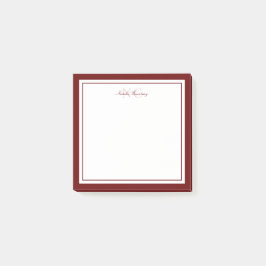 Minimale Manuscript Maron Two Border Monogram Post-it® Notes